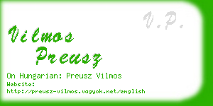 vilmos preusz business card